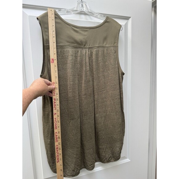 Banana Republic Olive‎ Green Knit Top Women’s Size XL High Front Low Back - Picture 5 of 8